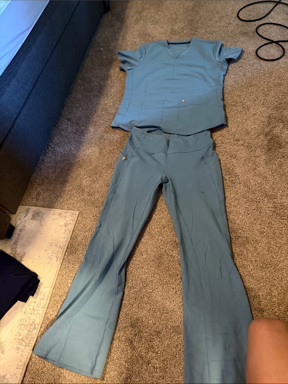 Fabletics Teal Boot Cut Flare Scrub Pants